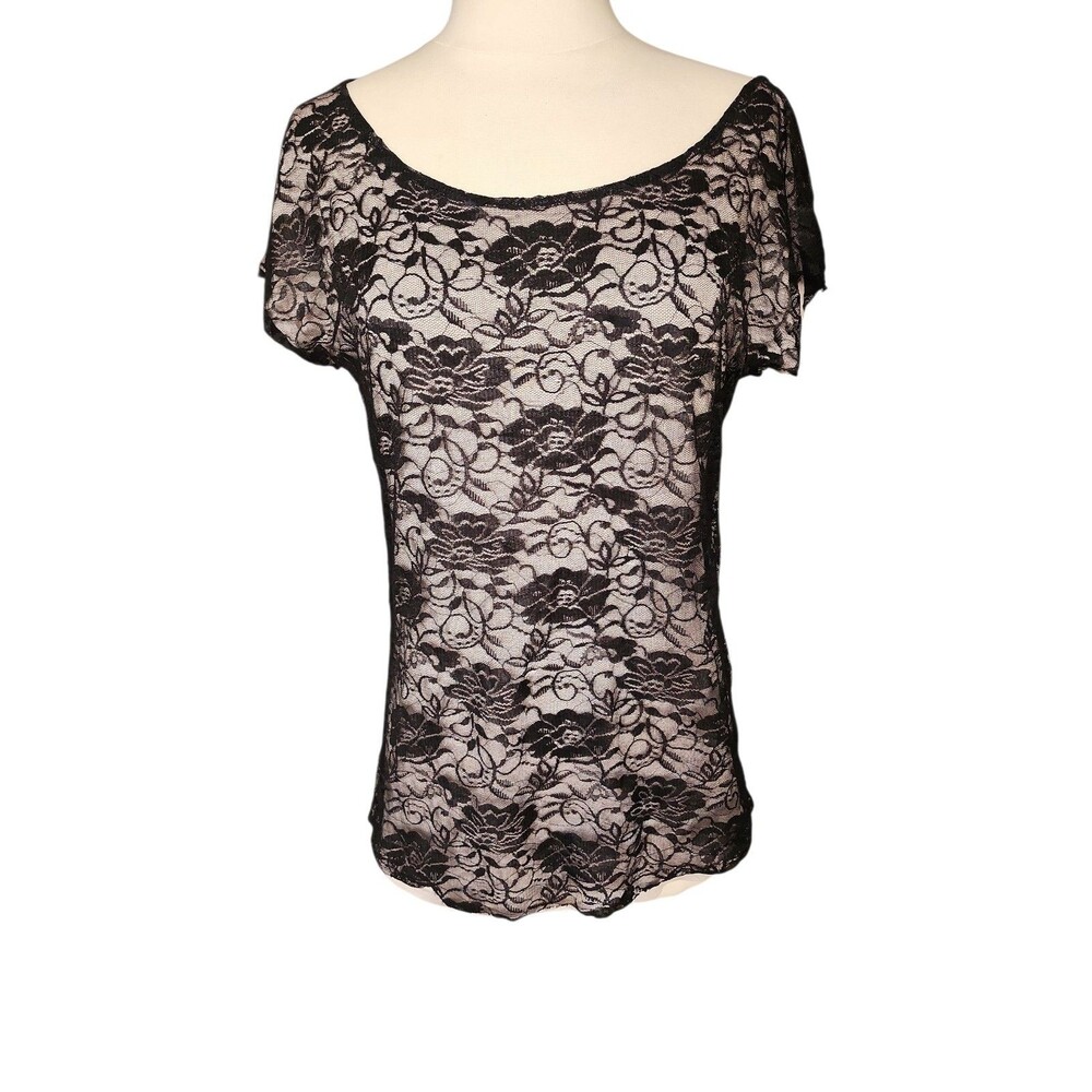 The Limited Y2K Top Womens Medium Whimsygoth Lace Black Fairy Grunge Dainty Emo